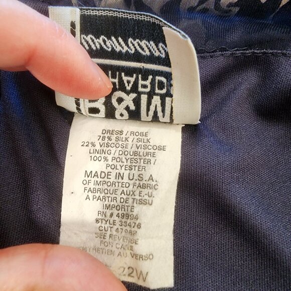 R+M Richards Purple Silk Blend Dress Floral Whimsigoth Witchy Size 22W - Picture 8 of 9